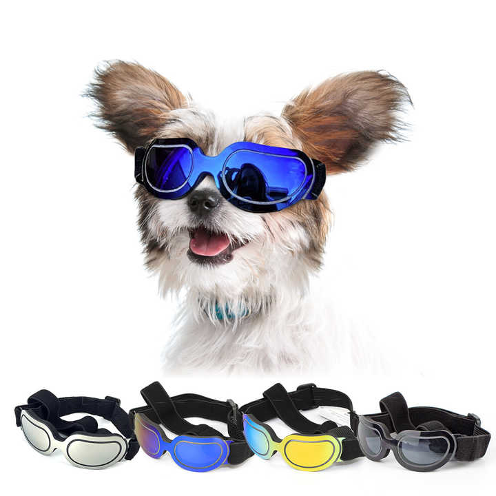 Silver Lenses Pet Sunglasses for Dogs and Cats - UV Protection, Adjustable Strap, Anti-Wind and Anti-Fog Pet Goggles