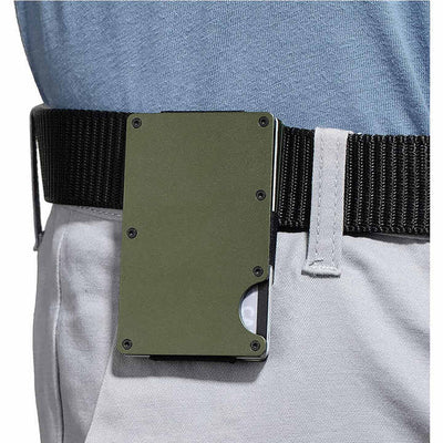 2 Pcs Grey Aluminum Alloy RFID Blocking Wallet - Compact, Lightweight Credit Card Holder and Money Clip