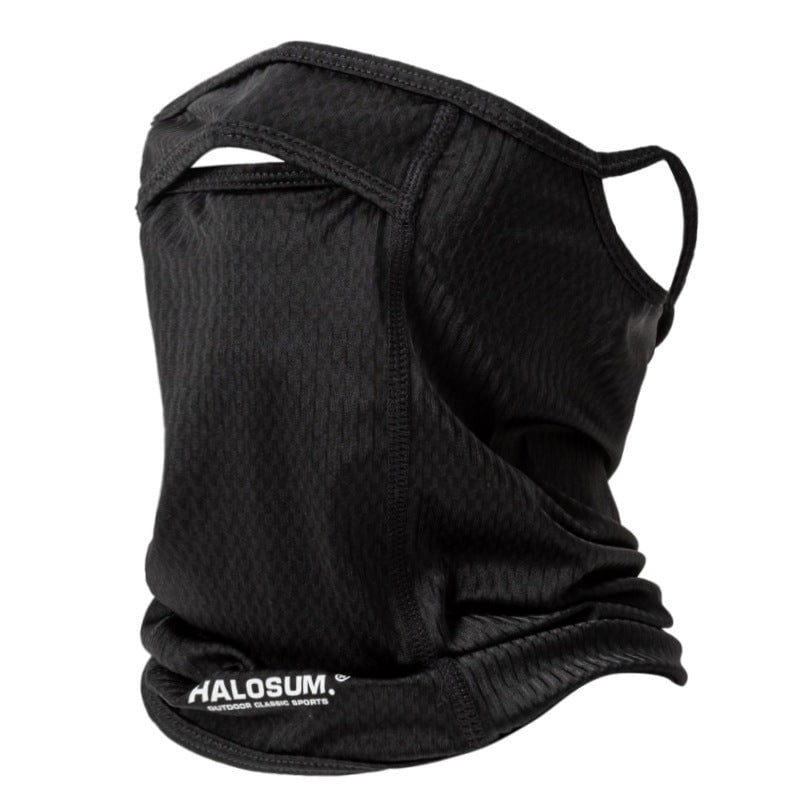 2 Pcs Black UV Protection Breathable Cycling Face Mask with Ear Hooks – Summer Ice Silk Neck Gaiter for Men and Women