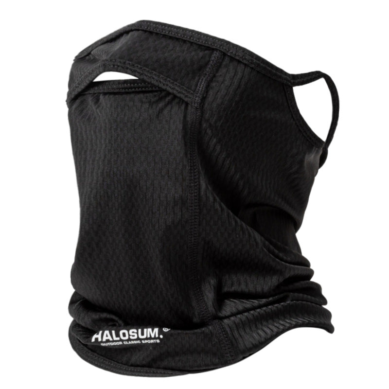 2 Pcs Green UV Protection Breathable Cycling Face Mask with Ear Hooks - Summer Ice Silk Neck Gaiter for Men and Women