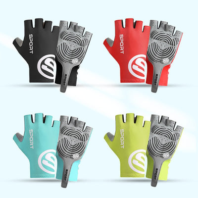 Size XL Blue Breathable Half-Finger Cycling Gloves - Anti-Slip, Shockproof, and Durable for Men & Women