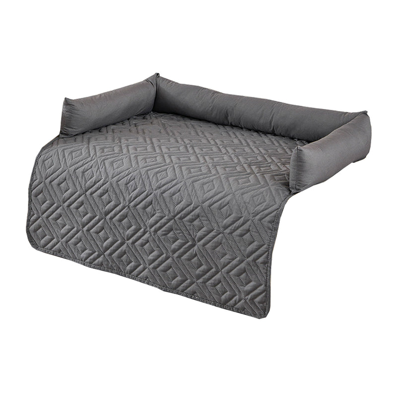 75*75CM Black Waterproof & Scratch-Resistant Pet Sofa Protector Mat with Pillow | Cat & Dog Bed, Washable, All-Season