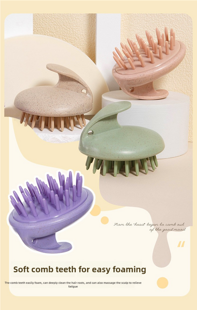 2 Pcs Purple Eco-Friendly Wheat Straw Hair Care Set - Massage Brush, Detangling Comb, and V-shaped Comb for All Hair Types