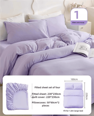 4 Packaging Purple Disposable Travel Bedding Set - Waterproof & Clean, Soft Non-Woven Fabric, 4 Pieces Set for Twin Beds
