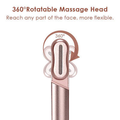 Blue LED Facial Skincare Wand - Portable Eye Care Device, EMS Microcurrent & Red Light Therapy for Wrinkles, Dark Circles, and Puffiness Relief