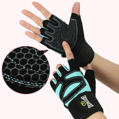 Size XL Black And Blue Breathable Anti-Slip Gym Gloves for Workout and Weightlifting - Durable, Adjustable Fitness Gloves for Men and Women