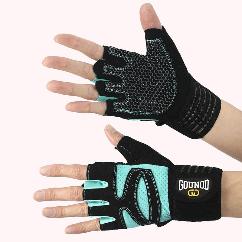 Size XL Black And Blue Breathable Anti-Slip Gym Gloves for Workout and Weightlifting - Durable, Adjustable Fitness Gloves for Men and Women