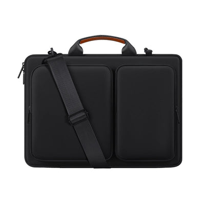 Black 15.6-Inch Shockproof Laptop Bag with Compartments - Slim Design, Travel-Ready