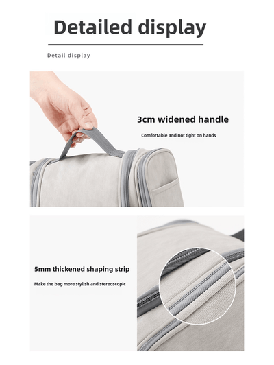 Blue Large Capacity Travel Toiletry Bag with Dry-Wet Separation - Hanging Organizer for Cosmetics and Personal Care