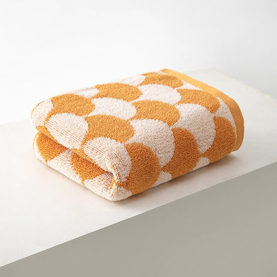 Orange Thickened and Enlarged Cotton Hand Towels - 3 Pack (34x74cm) - Soft and Absorbent Bath Towels for Adults