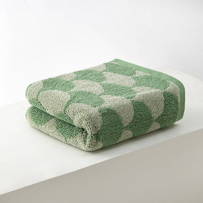 Green Thickened and Enlarged Cotton Hand Towels - 3 Pack (34x74cm) - Soft and Absorbent Bath Towels for Adults