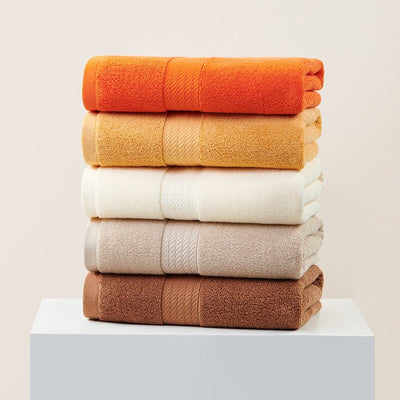 Light Brown Premium Thick Cotton Bath Towel for Adults - Soft and Absorbent Bathroom Towel