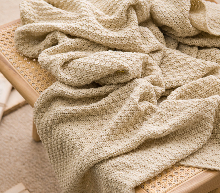 Brown 110cm x 150cm Soft Tassel Throw Blanket for Sofa or Bed, Cozy  Casual Blanket for Office Nap, Minimalist Bed End Cover