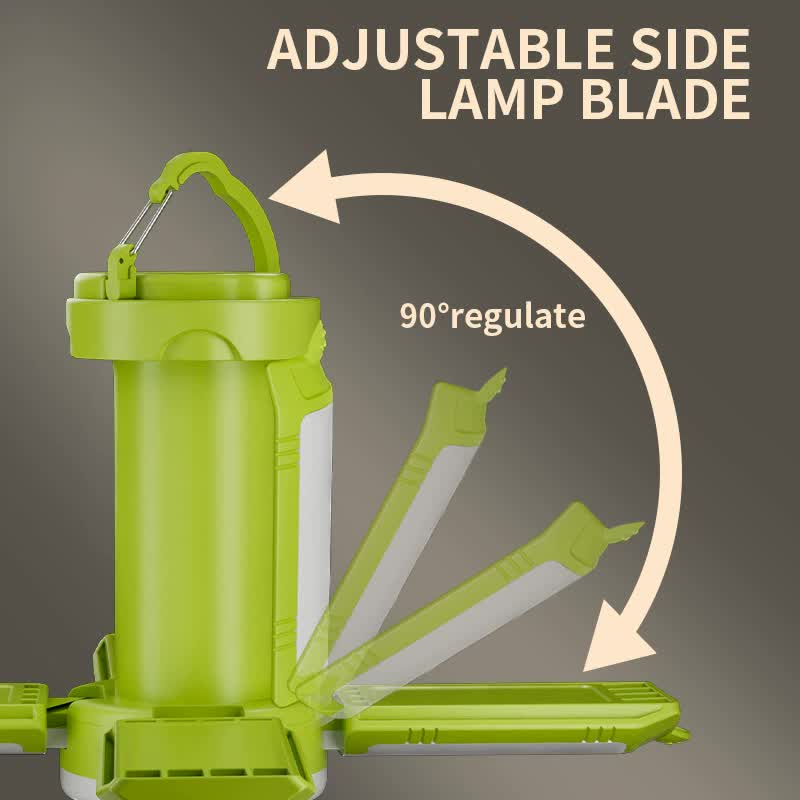 Green Foldable LED Camping Lantern with 6 Modes & Type-C Output - 48LED, IPX4 Waterproof, 3 Styles