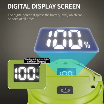 White Foldable LED Camping Lantern with 6 Modes & Type-C Output - 48LED, IPX4 Waterproof, 3 Styles