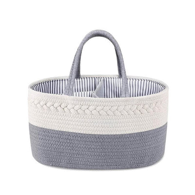 Grey Stylish Cotton Rope Basket for Clothing & Toys - Woven Storage Organizer, 38x23x18cm
