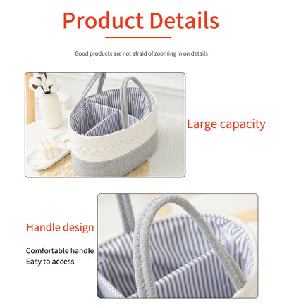 Coffee Stylish Cotton Rope Basket for Clothing & Toys - Woven Storage Organizer, 38x23x18cm