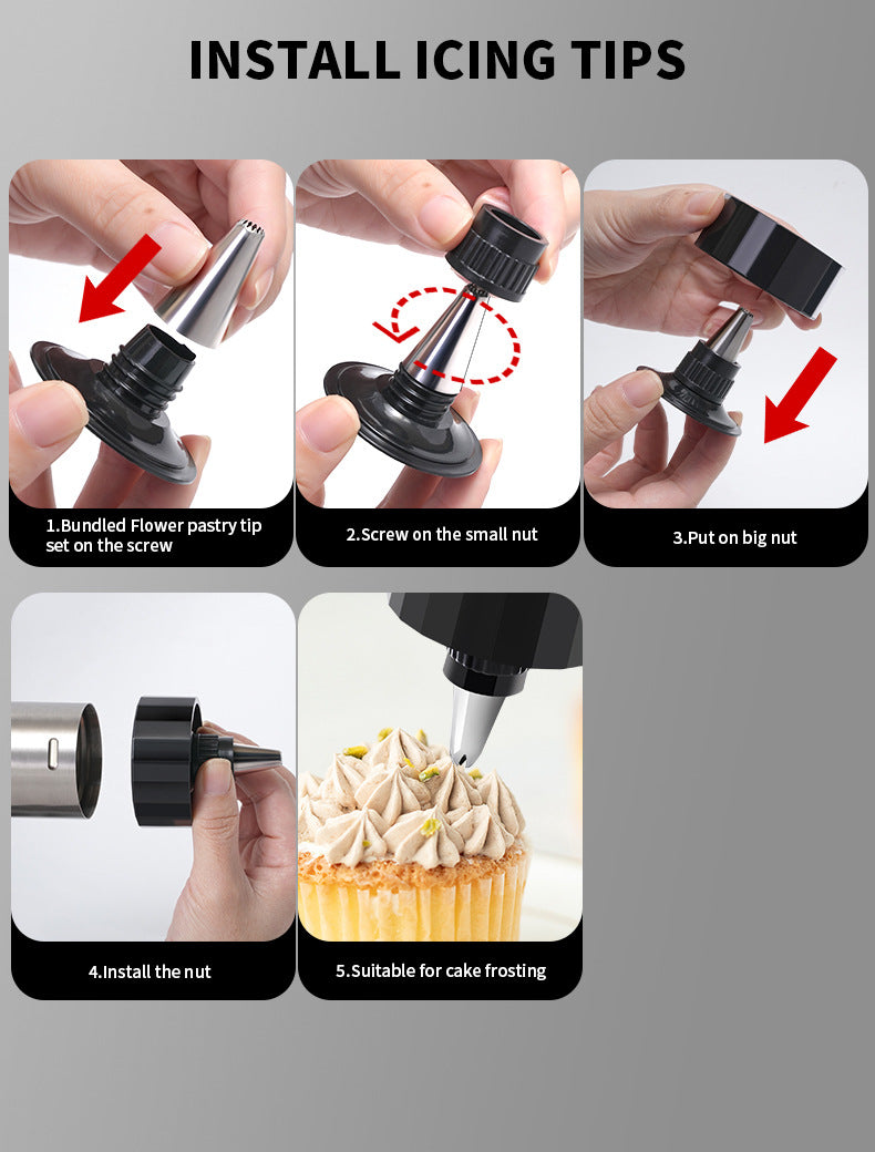 Complete Cookie Press Maker Kit Set - 13 Cookie Tools & 8 Icing Tips for Perfect Baking