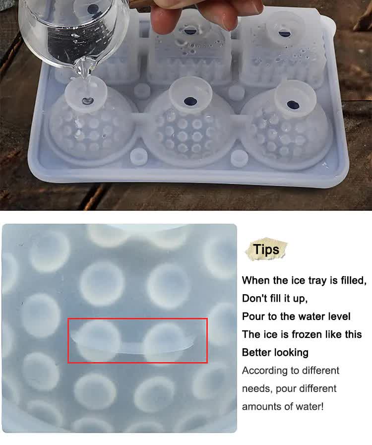 2 PCS Sphere & Square Ice Cube Tray (Black) - Novelty Silicone Ice Maker for Whiskey Cocktails