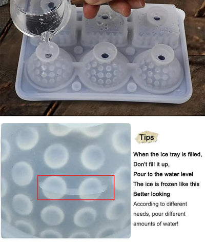 2 PCS Sphere & Square Ice Cube Tray (Blue) - Novelty Silicone Ice Maker for Whiskey Cocktails