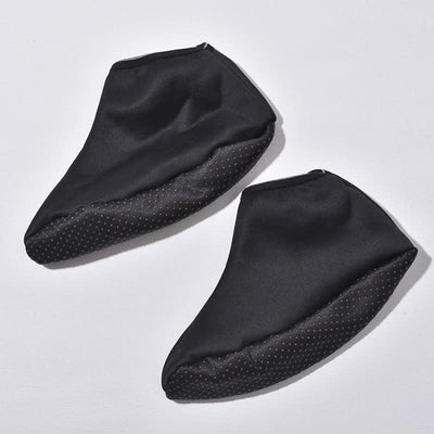 6 Pairs Women's Cozy Black Non-Slip Mid-Calf Socks - Warm Fleece-Lined High-Top Floor Socks for Fall & Winter