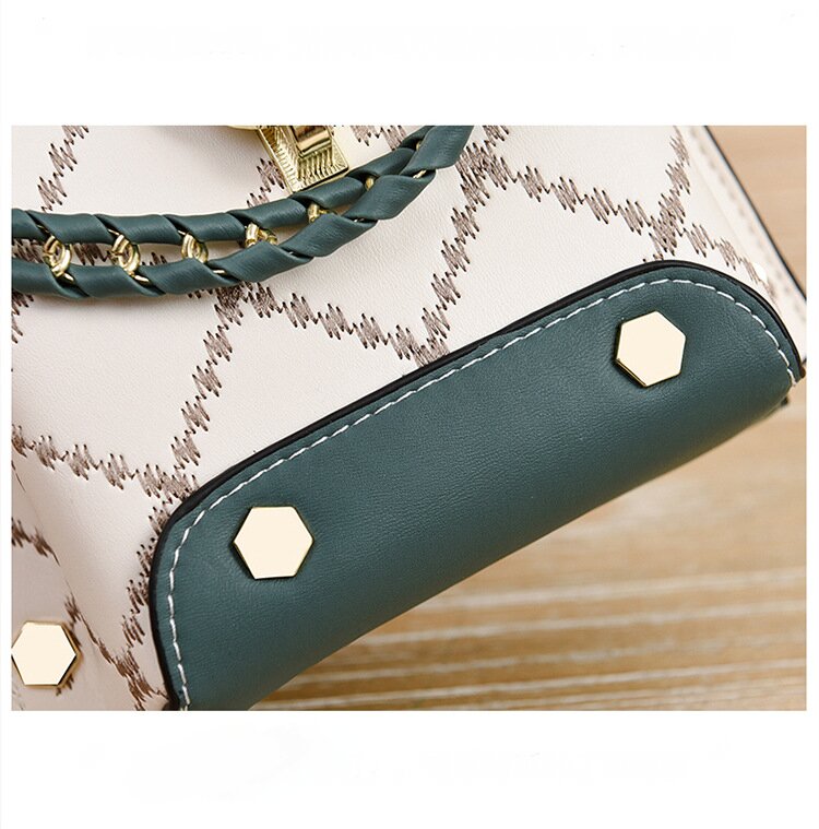 Coffee Stylish Korean Minimalist Crossbody Bag - Elegant Small Square Shoulder Bag with Phone Pocket