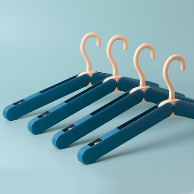 2PCS Green Portable Travel Hanger with Hidden Clips - Lightweight Folding Clothes Hanger for Socks and Small Items