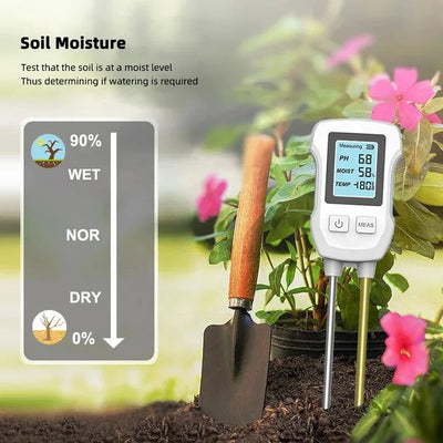 3-in-1 Soil Detector for pH, Moisture, and Temperature - Gardening Tool for Healthy Plants (Battery not included)