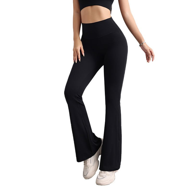 S Black High Waist Flare Yoga Pants - Women&