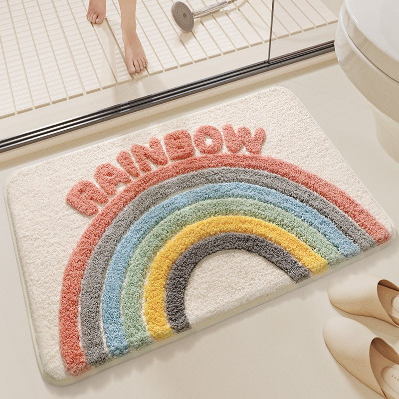 Rainbow Bath Mat - Super Absorbent, Non-Slip Bathroom Floor Mat - 50x80cm