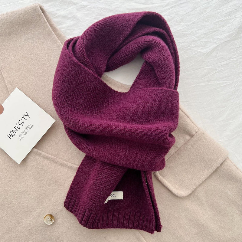 Purple Luxurious 100% Wool Scarf for Women and Men - Soft, Warm, and Stylish