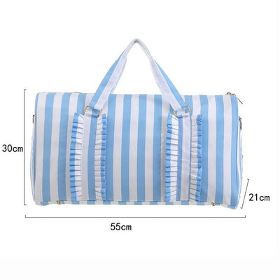 Purple Travel Bag with Large Capacity - Stylish Striped Backpack for Short Trips, 40x28x10cm