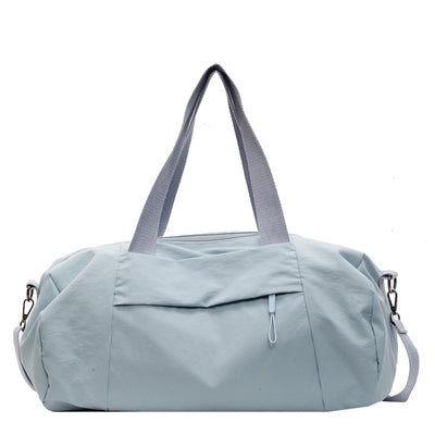 Blue Candy-Colored Women's Gym Duffel Bag - Large Capacity Cylindrical Travel Tote with Handles