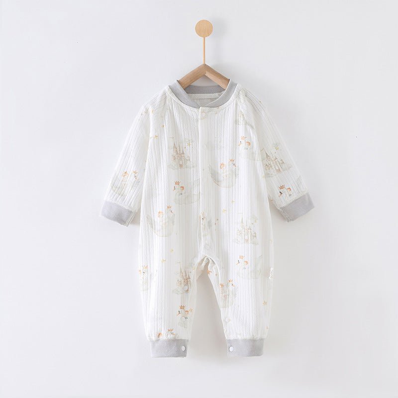 59 Size The Prince of the Castle Class A Pure Cotton Long-Sleeve Baby Onesie - Cozy Newborn Bodysuit for Fall and Winter
