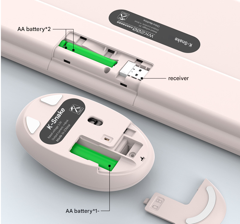 Purple Punk Color Wireless 2.4G Keyboard and Mouse Combo - Ergonomic Design with Long Battery Life