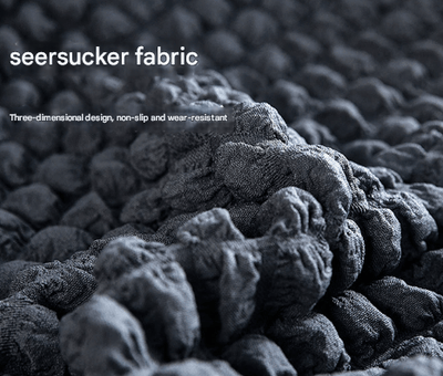 Dark Grey Three-person Sofa Bubble Gauze Sofa Cover with Skirt - Full Elastic Dustproof Three-person Seater 190-230cm