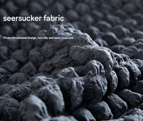 Dark Grey Three-person Sofa Bubble Gauze Sofa Cover with Skirt - Full Elastic Dustproof Three-person Seater 190-230cm