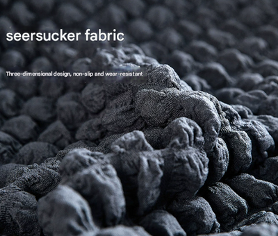 Silver-grey Three-person Sofa Bubble Gauze Sofa Cover with Skirt - Full Elastic Dustproof Three-person Seater 190-230cm