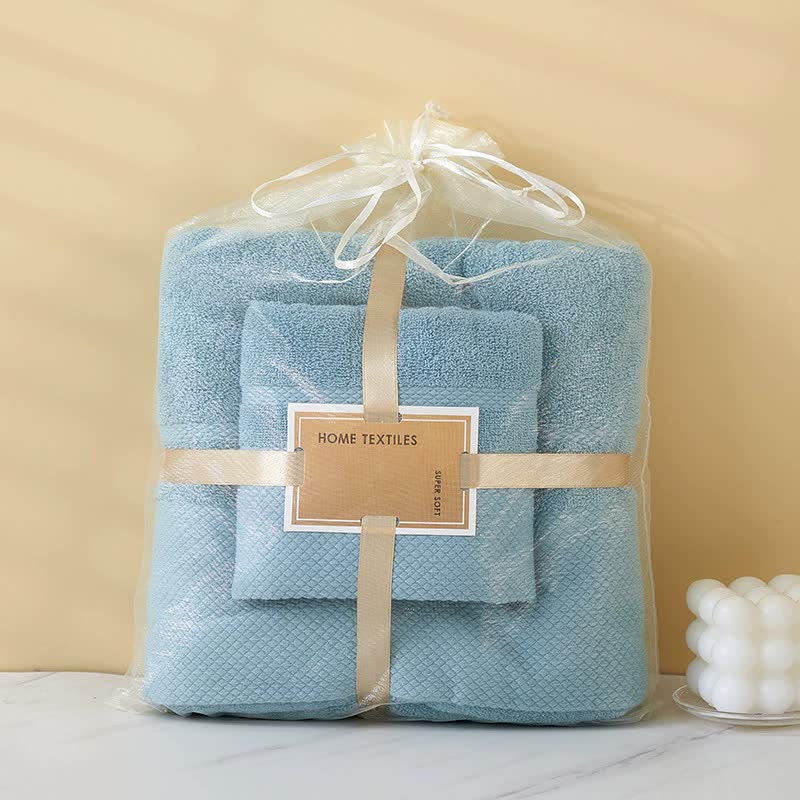 Blue Soft and Absorbent Towel Set – Wrap Towel and Bath Towel Set for Ultimate Comfort Bath towel 140*70cm, face towel 75*35cm