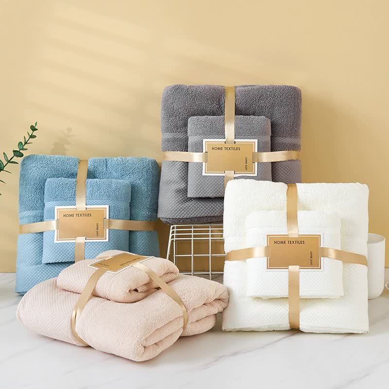 Blue Soft and Absorbent Towel Set – Wrap Towel and Bath Towel Set for Ultimate Comfort Bath towel 140*70cm, face towel 75*35cm