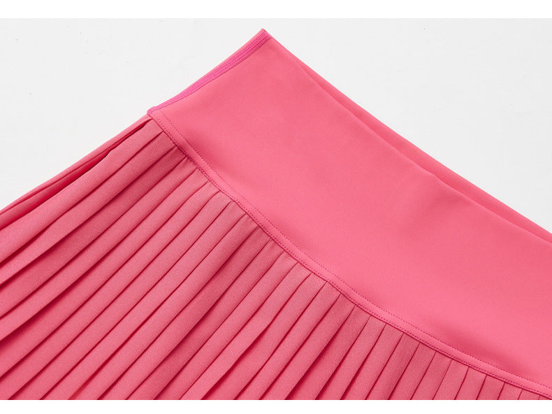 High waist Pink pleated skirt | built-in shorts to prevent exposure - suitable for yoga, badminton and golf  Size L