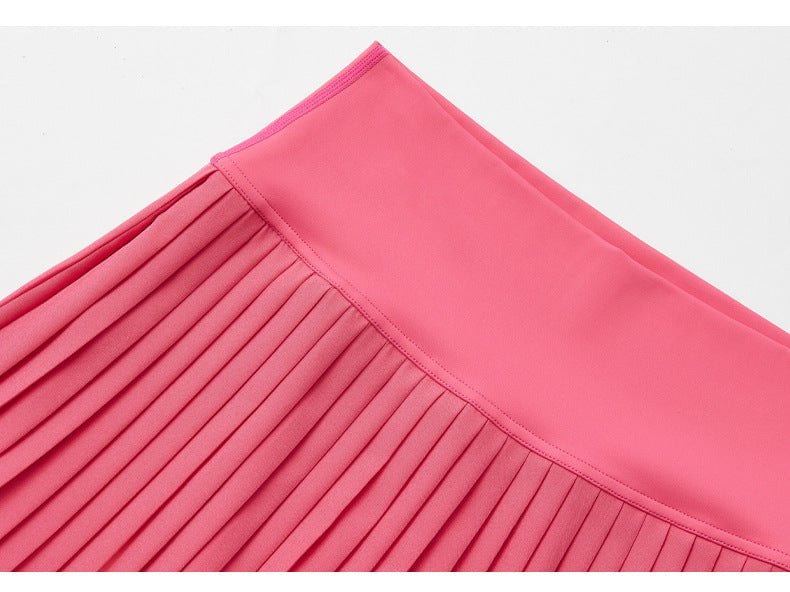 High waist Pink pleated skirt | built-in shorts to prevent exposure - suitable for yoga, badminton and golf  Size XL