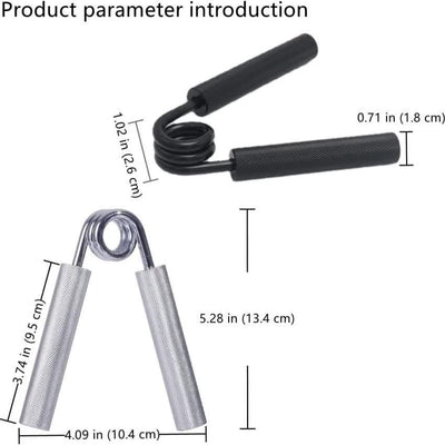 2 pcs Aluminum color Heavy Duty Metal Hand Grip Strengthener - Hand Training Equipment for Rehabilitation & Fitness with Adjustable Resistance 200LB