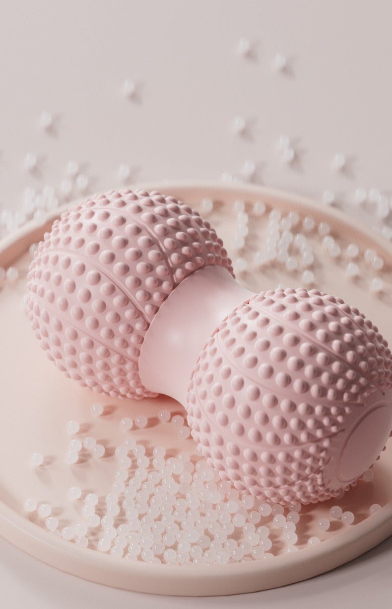 Pink 2pcs Fascia Ball Foot Arch Massager Peanut Ball for Muscle Relaxation, Deep Tissue Release, Yoga Massage 6.5*6.5*13CM