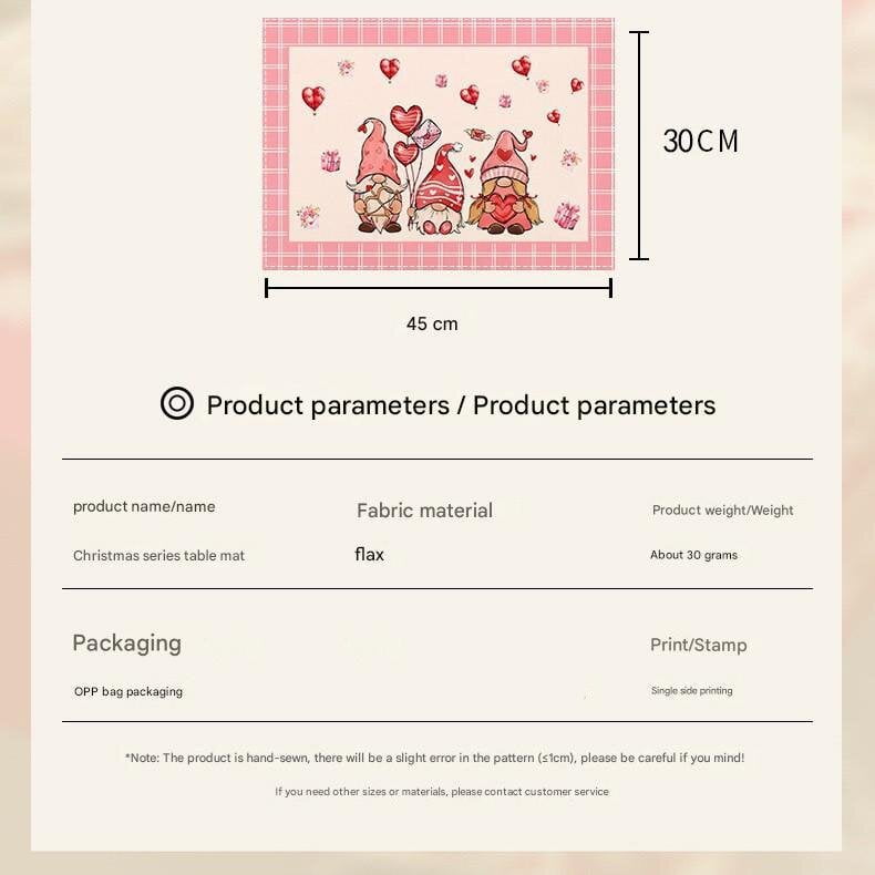 Easter Cotton-Linen Placemats - Set of 4 Anti-Stain Table Mats(Style 14)