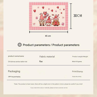 Easter Cotton-Linen Placemats - Set of 4 Anti-Stain Table Mats(Style 16)