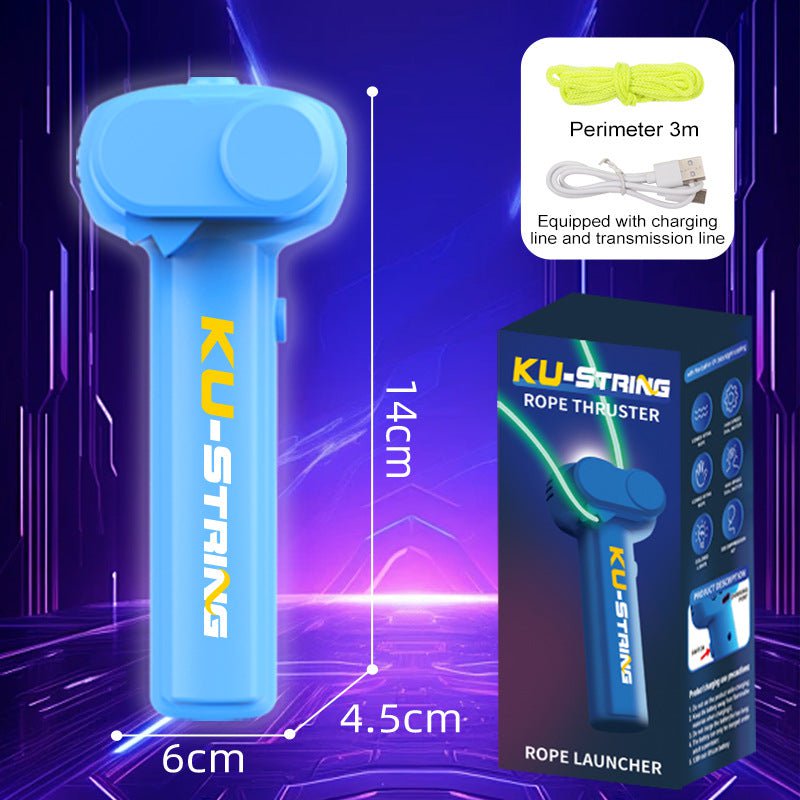 Blue 3-Meter Glow-in-the-Dark Rope Launcher Toy - Fun Stress Relief for All Ages