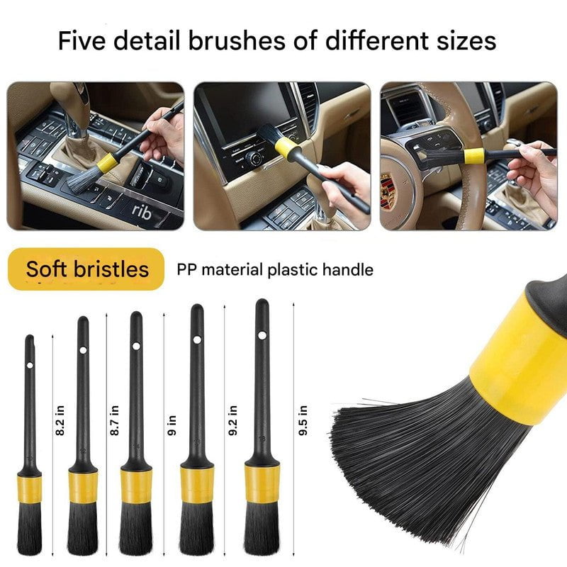 (Style 1)Car Cleaning Supplies - Complete Auto Detail Brush Set for Interior, Exterior, Wheels & Tires - Power Scrubber Drill Brush Kit Included
