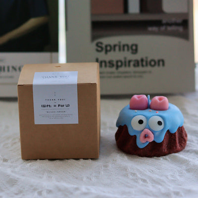 Blue Cake Candle - Cute Soy Wax Candle, Gift for Friends (Blue bell)