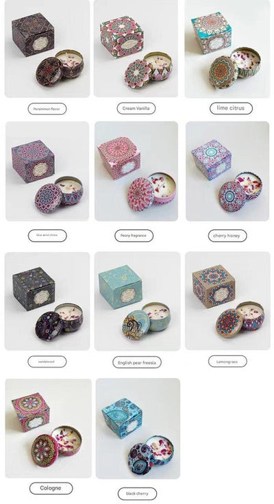 Small Scented Candle Set - 4 Soy Wax Candles, Travel Candle Set (Ocean Star)
